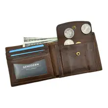 Leather Men Wallet with Coin Pocket #4