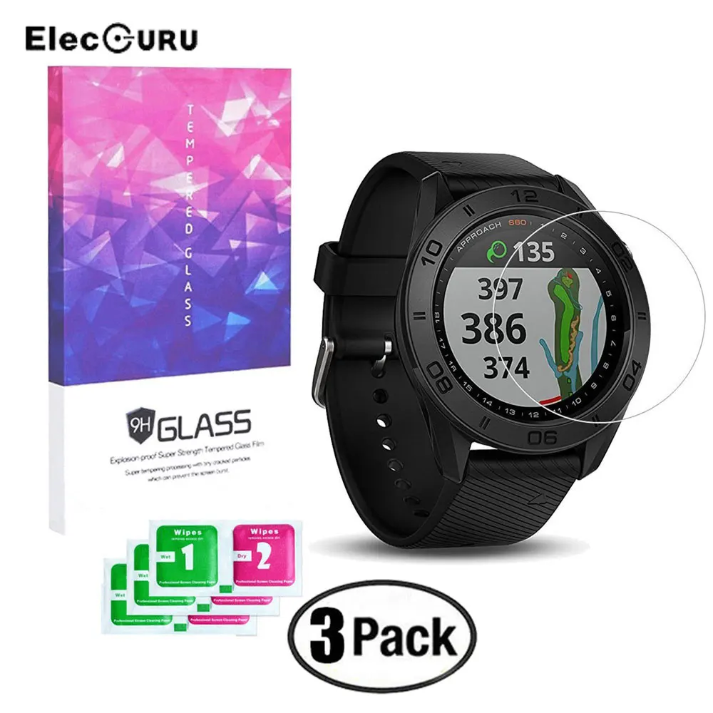 

3 шт./упаковка, протектор экрана для часов Garmin touchs60, закаленное стекло 2.5D, прозрачная Взрывозащищенная защитная пленка 9H против царапин