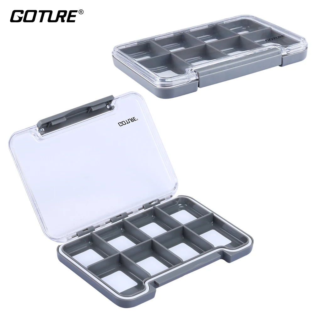 Goture New Design Waterproof Magnetic Fishing Hooks Box Light Weight 8 Compartments Fly Fishing Lure Box