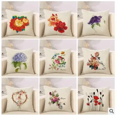 45x45cm kinds of flowers Cushion Cover Decorative Throw Pillow Case home decoration case for cushion pillow