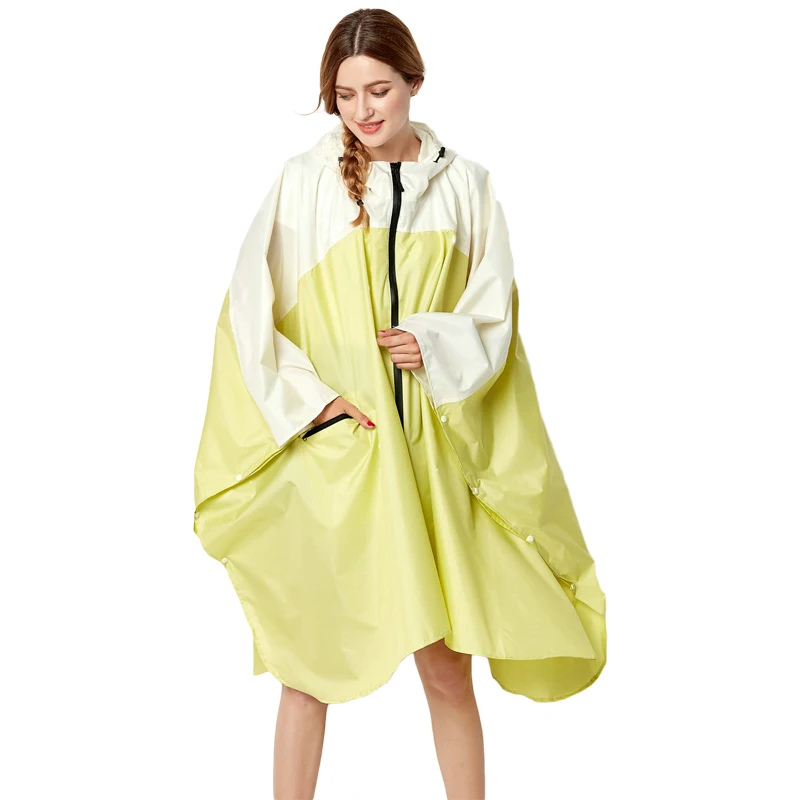 New Fashion Big Size Women Raincoat Thin Poncho Ladies Waterproof Clock Rain Jacket Adults Rain Coat Windproof Rain Wear