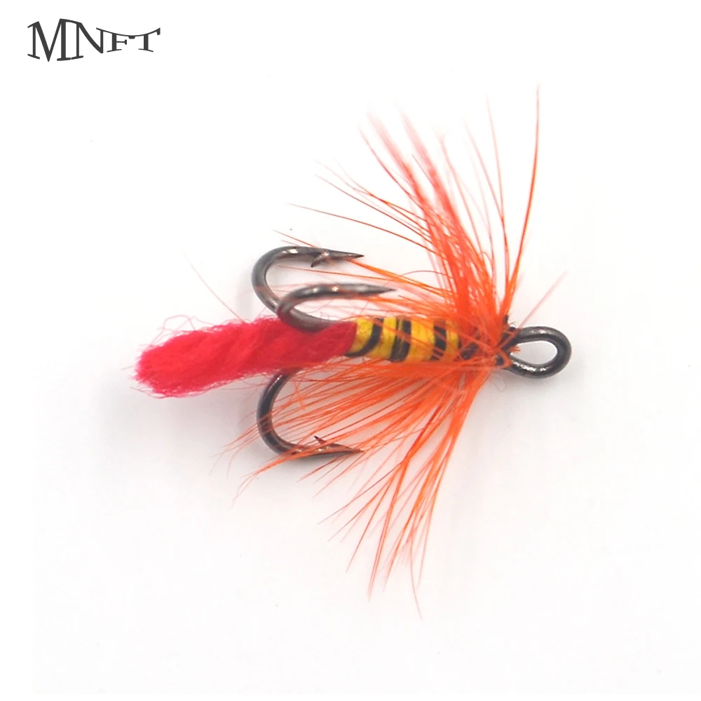 MNFT 10Pcs Fly fish Trout Salmon Flies Artificial bait trout fly fishing lures Treble Hooks