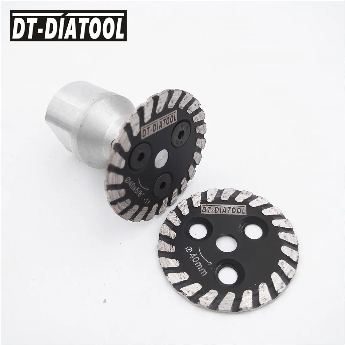 DT-DIATOOL 2pcs Hot pressed mini Diamond Saw Blade one removable 5/8-11 long flange cutting disc carving stone marble concrete