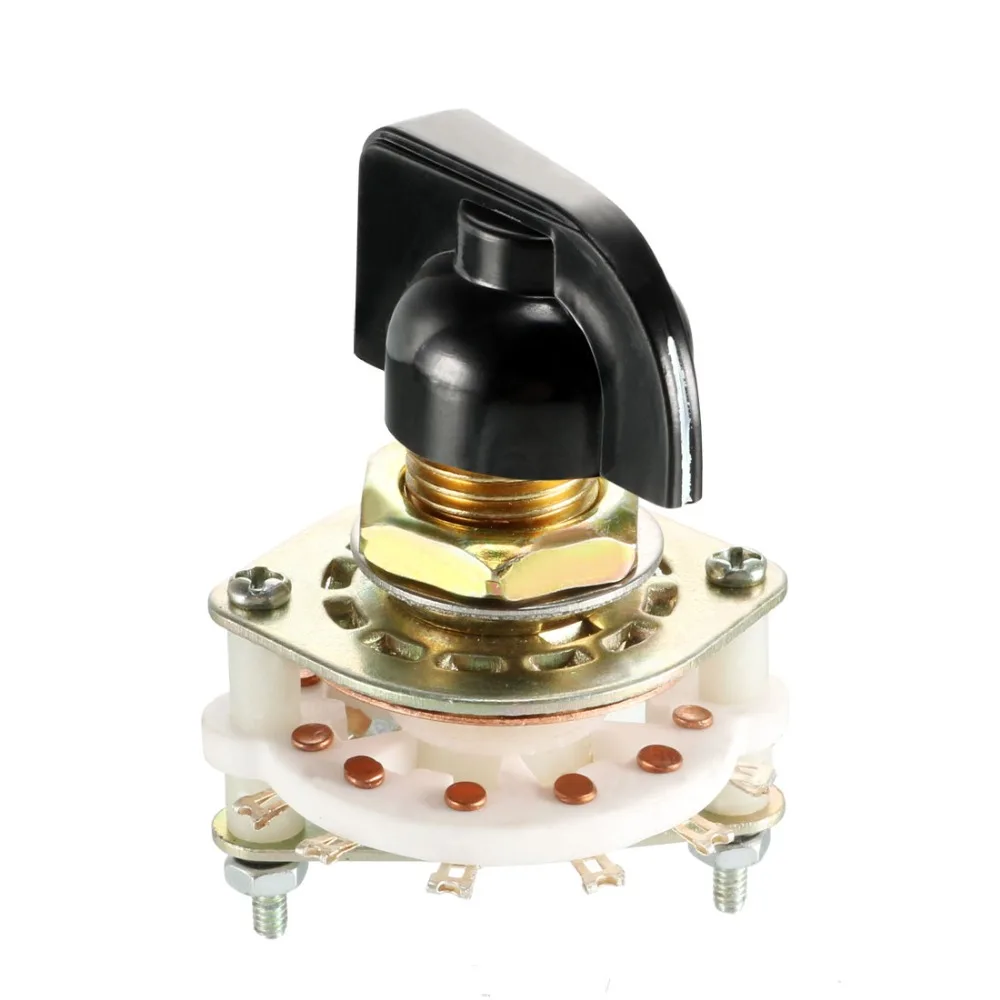 UXCELL 1PCS 1/2 Pole 6 Position 3/6/7/11 Throw Selectable 1Deck Band Selector Rotary Switch with Plastic Knob Switch Accessories