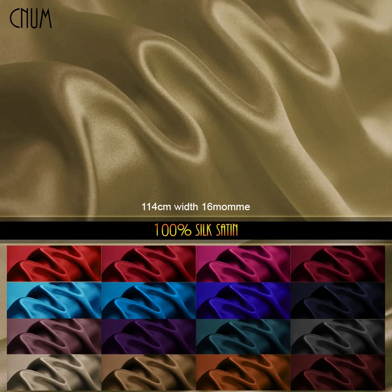 

CNUM SS11416-1 100% Silk Satin/ Pure Color, 01-45/ Width:1.25yd, Thickness:16m/m /Unit:Meter