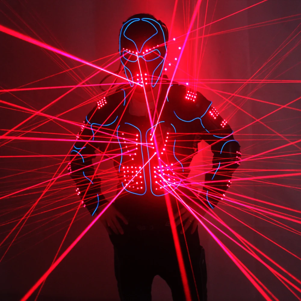 Laser Robot Suits Red Laser Waistcoat LED Clothes 650nm Laser Man Stage Costumes For Nightclub Performers