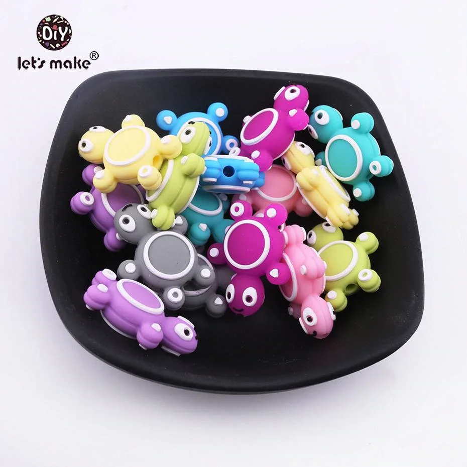 

Let's Make 500PC Silicone Tortoise DIY Crafts Accessories Beads Chewable Toys Gifts Made Teething Nursing Necklace Baby Teether