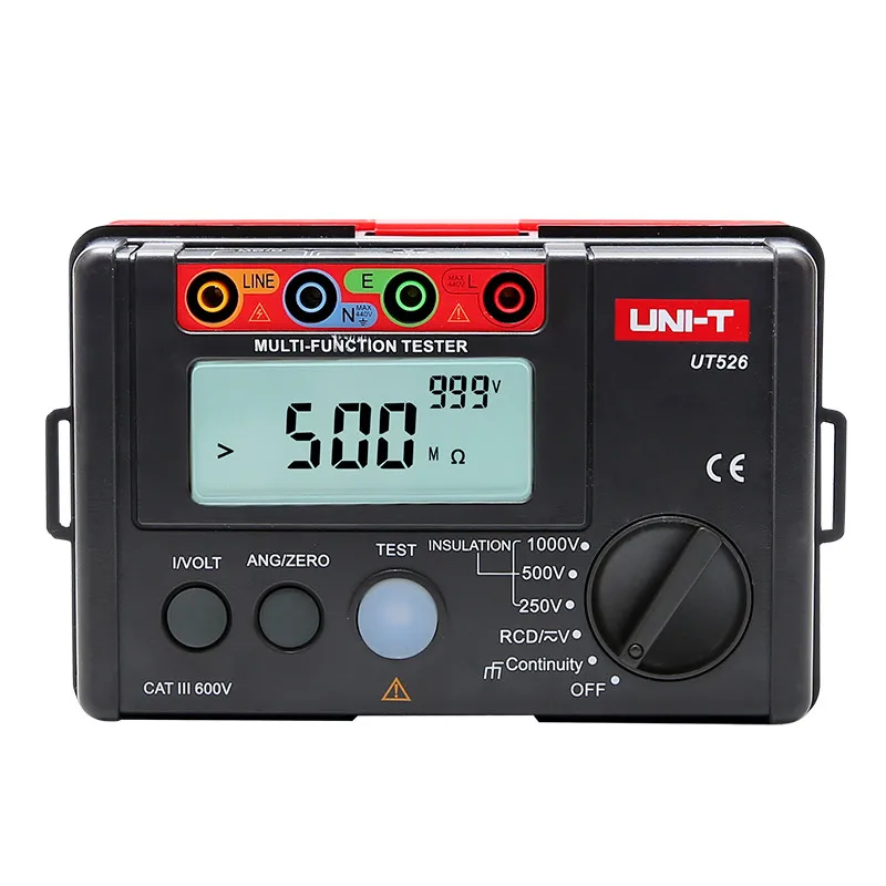 UNI-T UT526 Multifunction Electrical Meter; Insulation Resistance/RCD Test/Low Resistance Continuity Test/Voltage Measurement