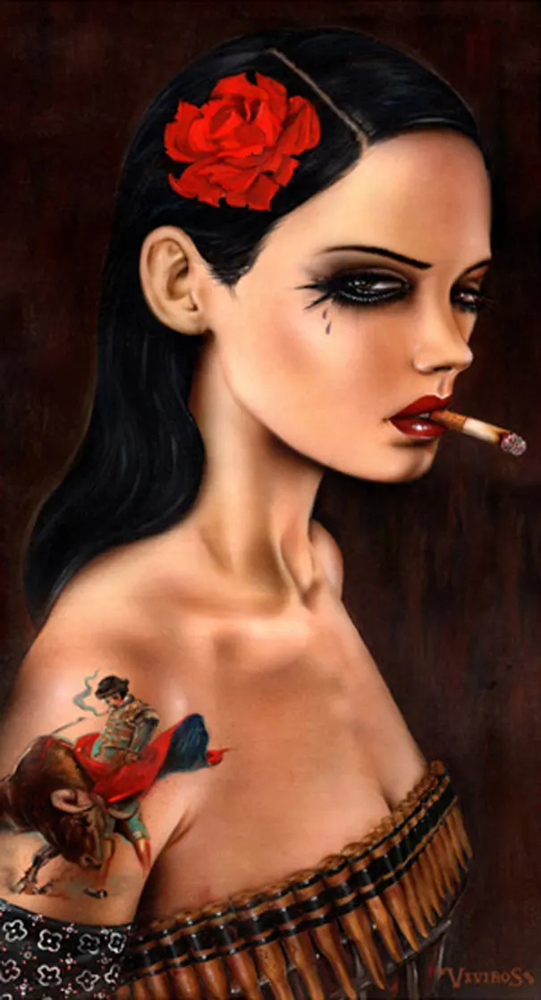 High quality Oil painting Canvas Reproductions Evil Eye by Brian M.Viveros Painting hand painted