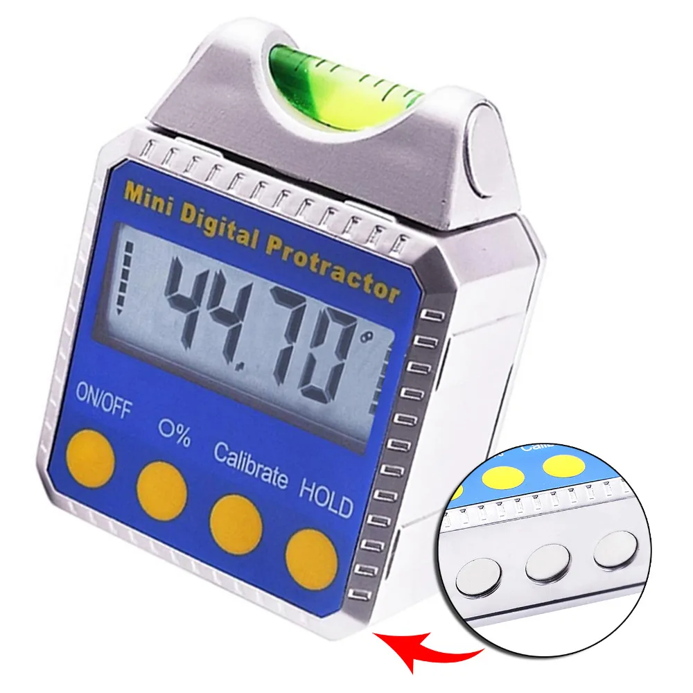 

Digital Bevel Box Inclinometer with Spirit Level, Protractor with Reading Always Upright Built-in Magnetic Base