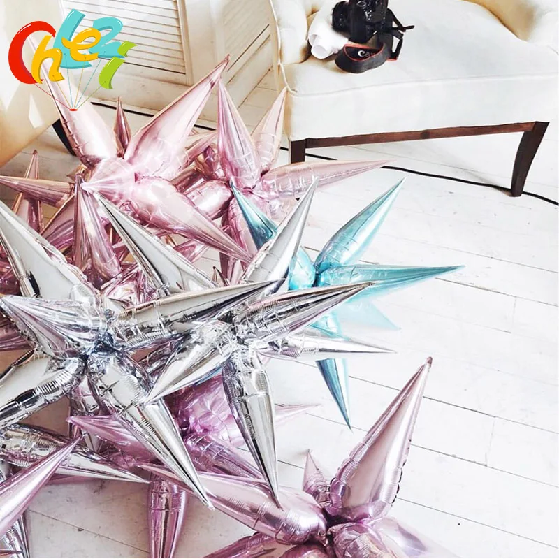 13Pcs Water Drop Cone Foil Balloons Birthday Party Opening Ceremony Wedding Decoration  Party Supplies Explosion Star Balloons