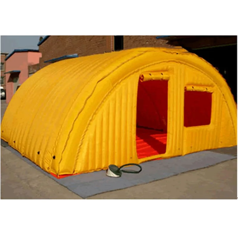 Large Yellow Cube Inflatable Tent, Camping, Shelter with Doors and Window, Holiday