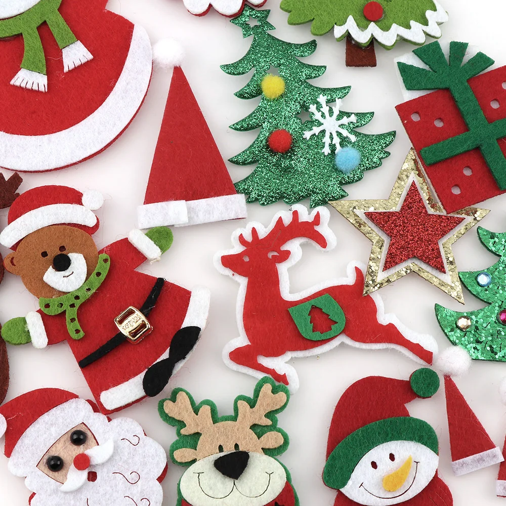 Non-woven patches Felt Christmas Tree Patches Die Cut  Appliques for DIY Sewing Craft Cute Fabric Cloth Patch