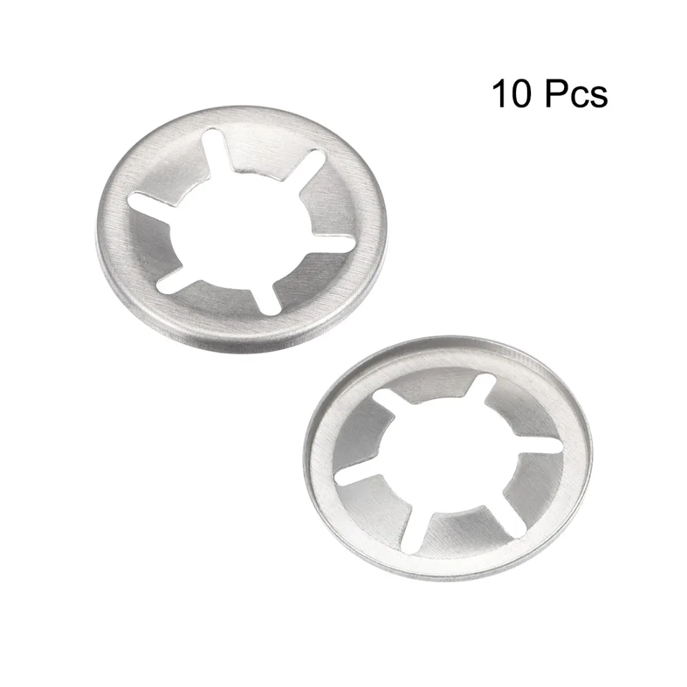 UXCELL 10Pcs Tooth Starlock Washers M16 Internal 15.3mm I.D. 28mm O.D. Stainless Steel Gaskets Hardwar For Industrial Production