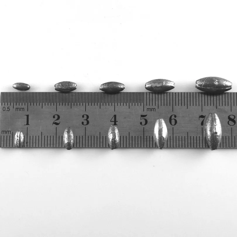 MNFT 1Pack 0.35g, 0.5g, 0.6g, 1g, 2g Olive In Line Lead Sinker/Weight Fishing Tackle Accessories
