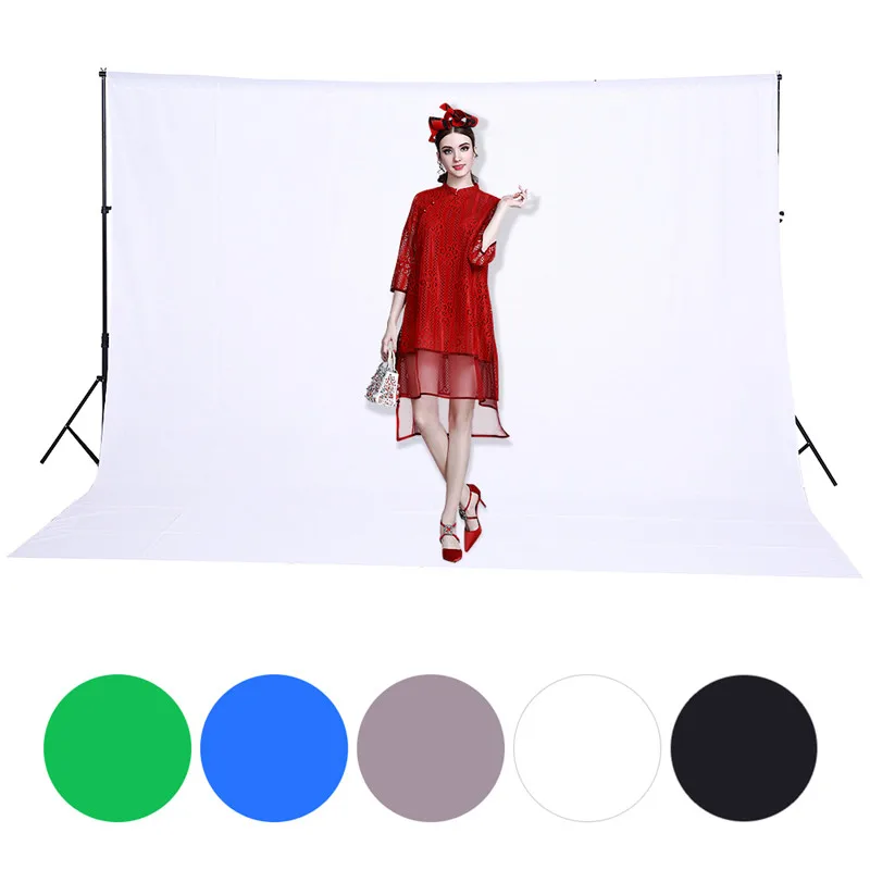 3X2M/10X6.5ft Photography Photo Studio Simple Background Backdrop Cotton Solid Color White Screen Chromakey Cloth