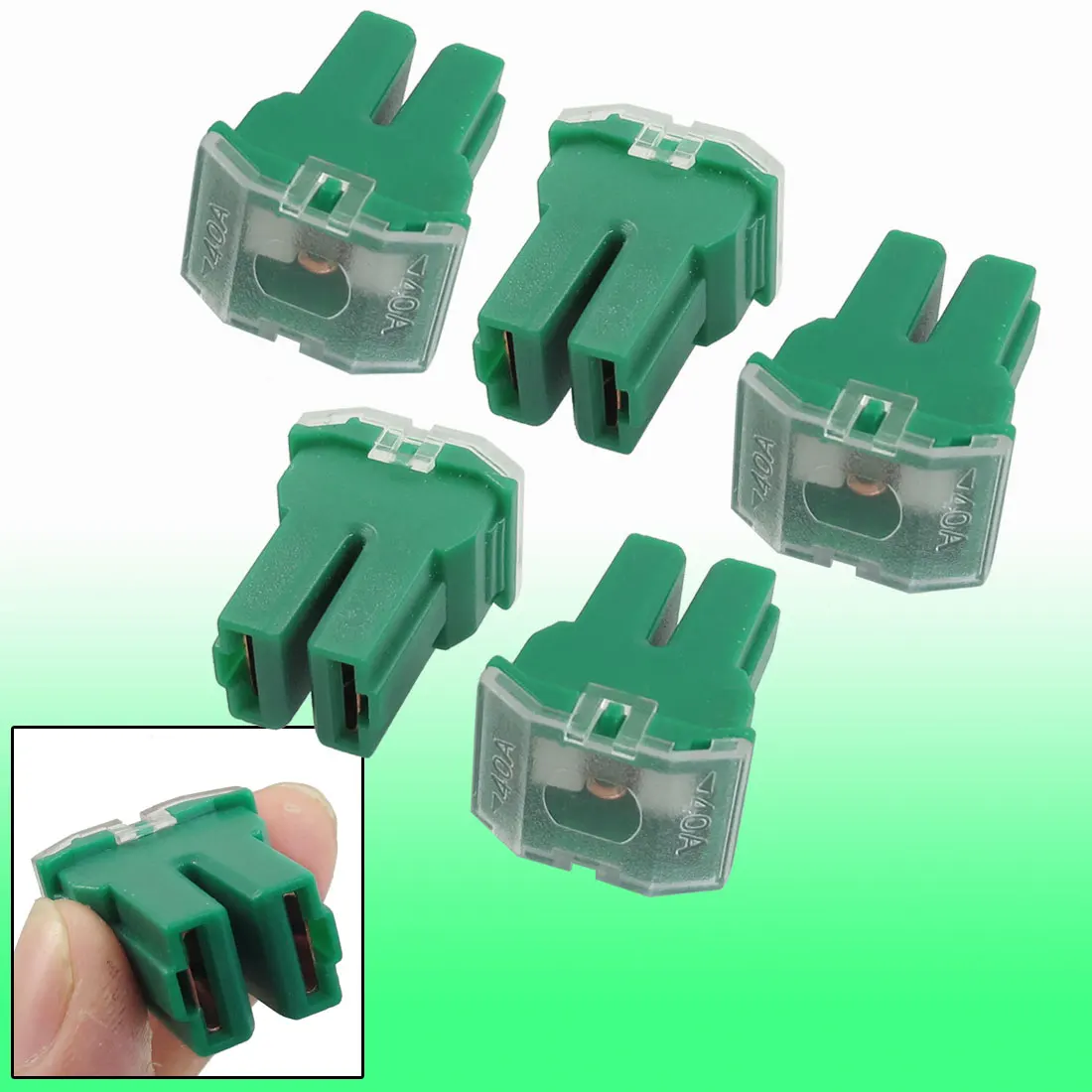 X Autohaux 5 Pcs 40A 32V Green Car Pal Fuse Pacific Type Female Slow Blow Universal For Car Auto Vehicle