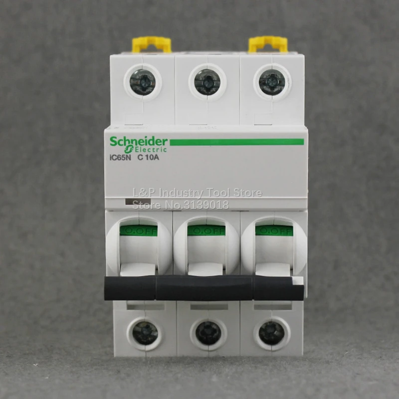 

100% New Original Schneider IC65N 3P C10A A9F18310 Vacuum Mini Circuit Breaker MCB Acti 9 Type C