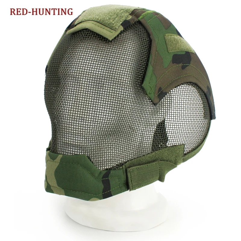 Hunting Tactical Full-covered Masks Military Airsoft Paintball Steel Mesh Mask Paintball Accessories