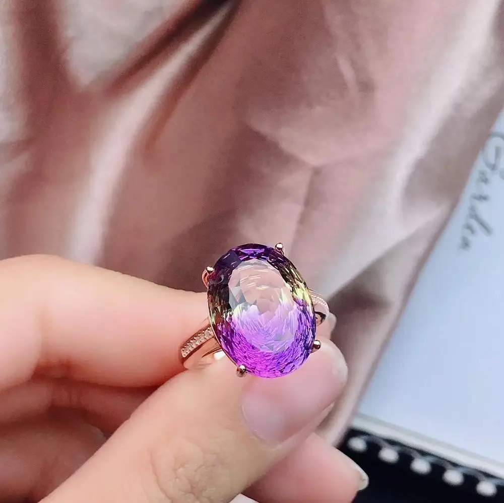 KJJEAXCMY boutique jewelry 925 sterling silver inlaid amethyst gemstone female ring with new luxury