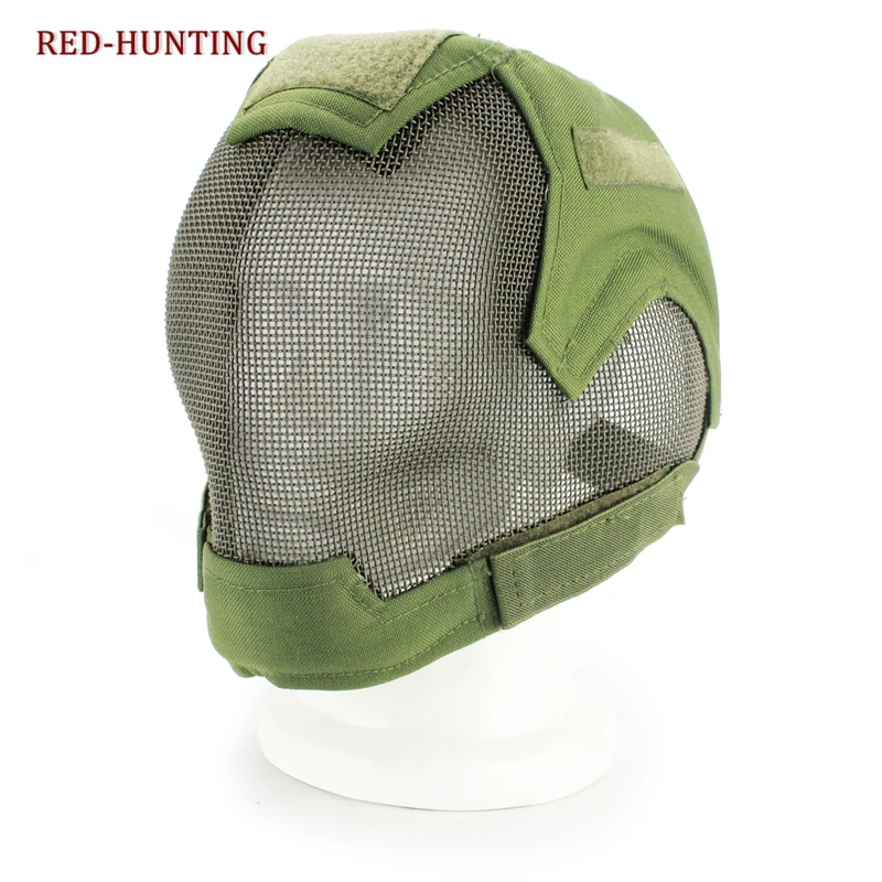 Hunting Tactical Full-covered Masks Military Airsoft Paintball Steel Mesh Mask Paintball Accessories