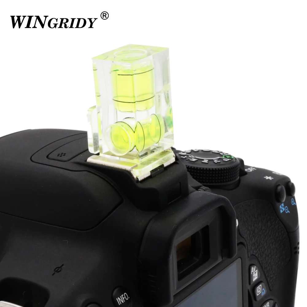 WINGRIDY Universal 3 Axis Hot Shoe Fixed Bubble 3D Spirit Level Hot Shoe Mount For Canon For Nikon For Pentax DSLR Camera