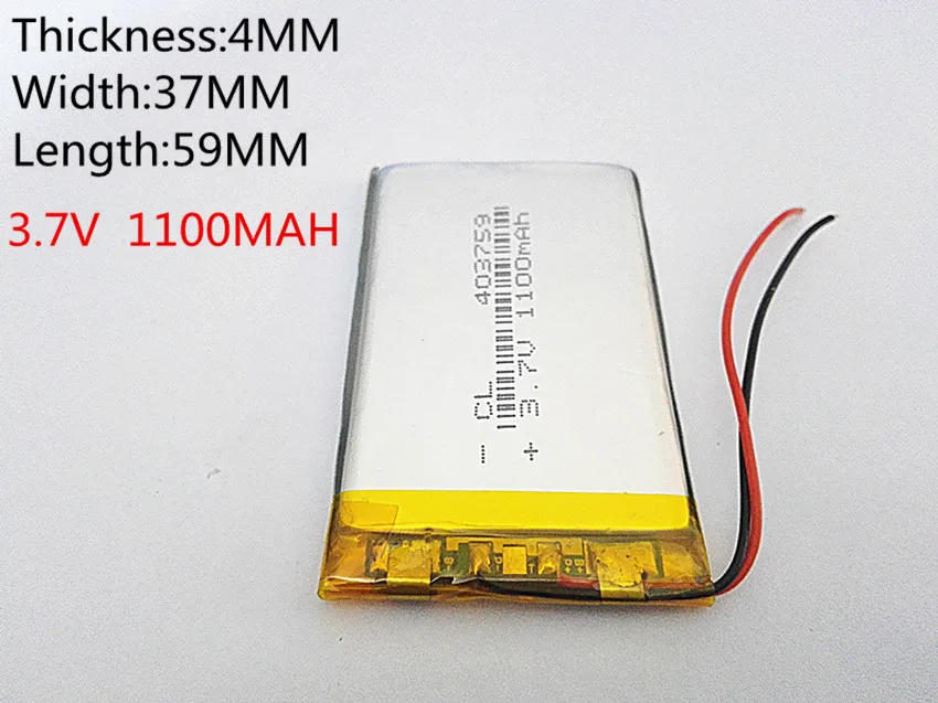 Migliore batteria di marca 3.7 V 403759 mAh 1100 Polimeri di Litio Li-Po Ricaricabile FAI DA TE Batteria Per Mp3 MP4 MP5 GPS mobile elettronico