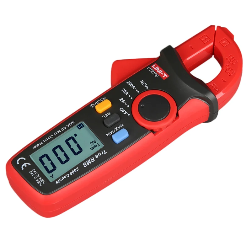 UNI-T UT210A/UT210B/UT210C AC 200A Mini Digital Clamp Meters; Resistance/Capacitance/Temperature, LCD Backlight