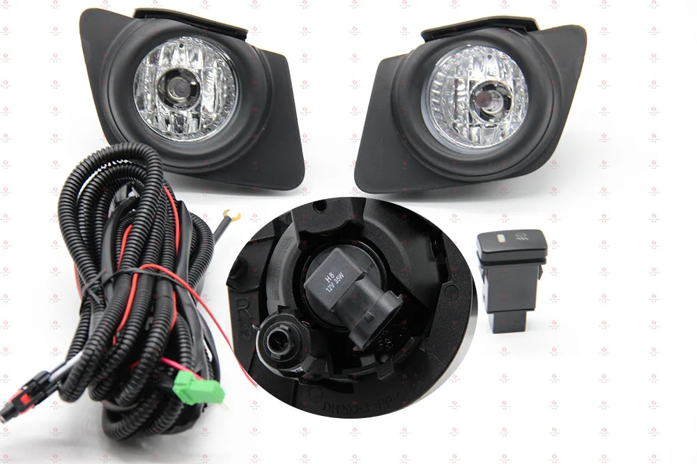 JanDeNing Front Bumper fog  Light Lamp Set with Wiring & Switch for Toyota PASSO 2009