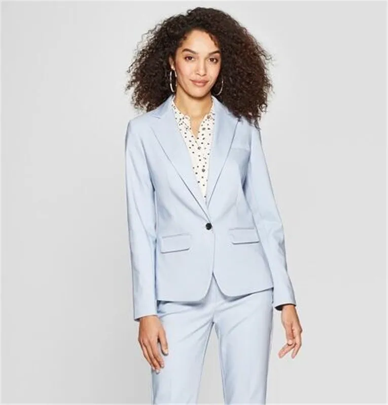 

Hot Selling Blue Women Pantsuit Jacket Women Fashion Long Sleeve Suit Women Tailored Collar Jacket Suits Female Ladies