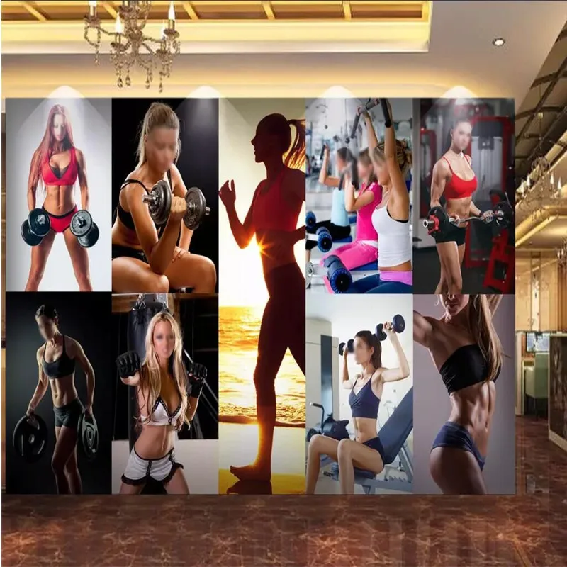 Bodybuilding beauty photography picture gym tooling wall factory wholesale wallpaper mural custom photo wall