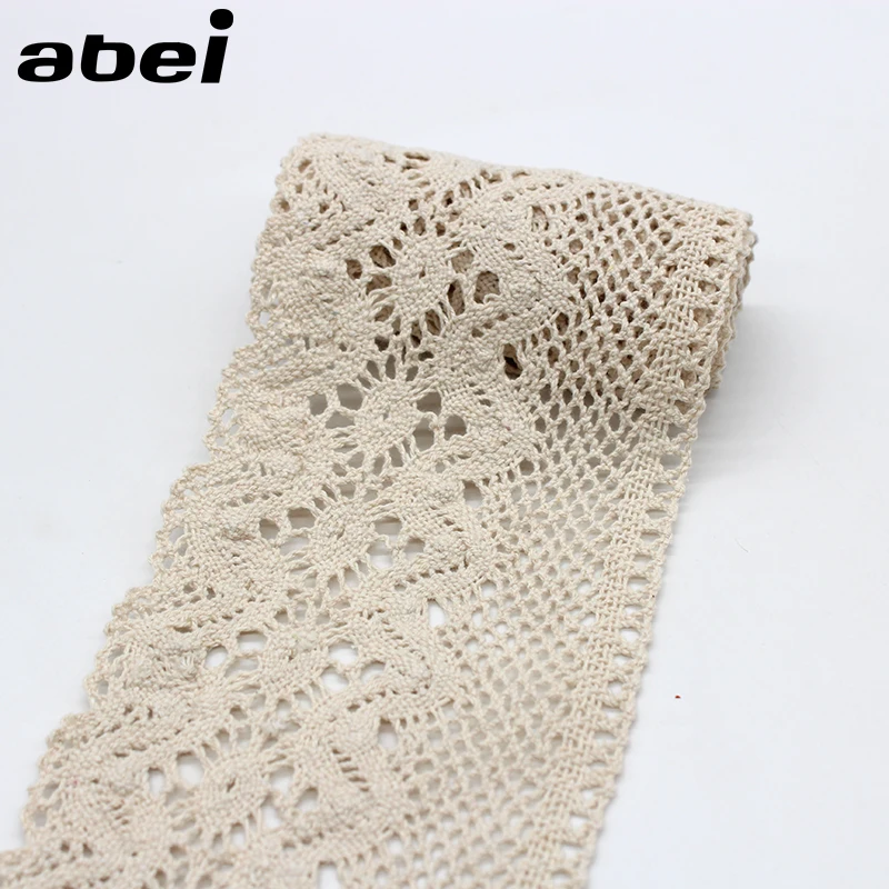 9.5cm 1yard Cotton Lace Ribbon Beige lace trims Hometexile Sofa Cloth Apparel Dress Wrap Embellishment DIY Handmade Patchwork