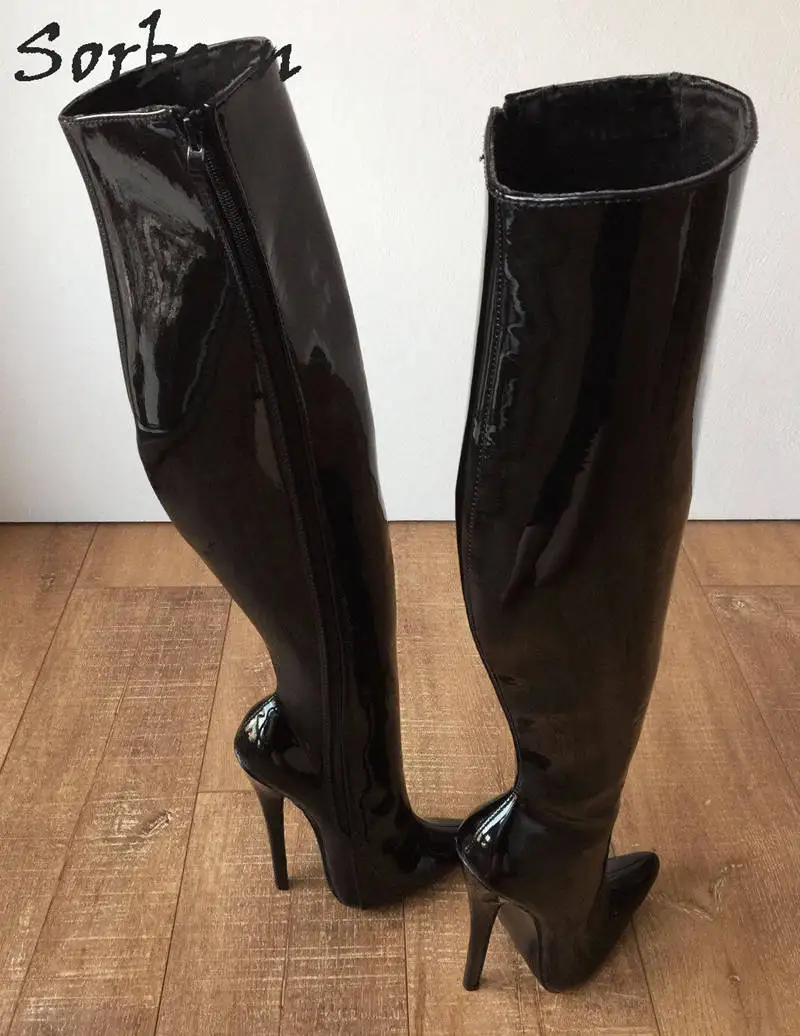 Sorbern Sexy Fetish High Heel Boots Over The Knee Stand-Only 60Cm Hard Shaft Customized Large Boots Heels 18Cm Boots Unisex