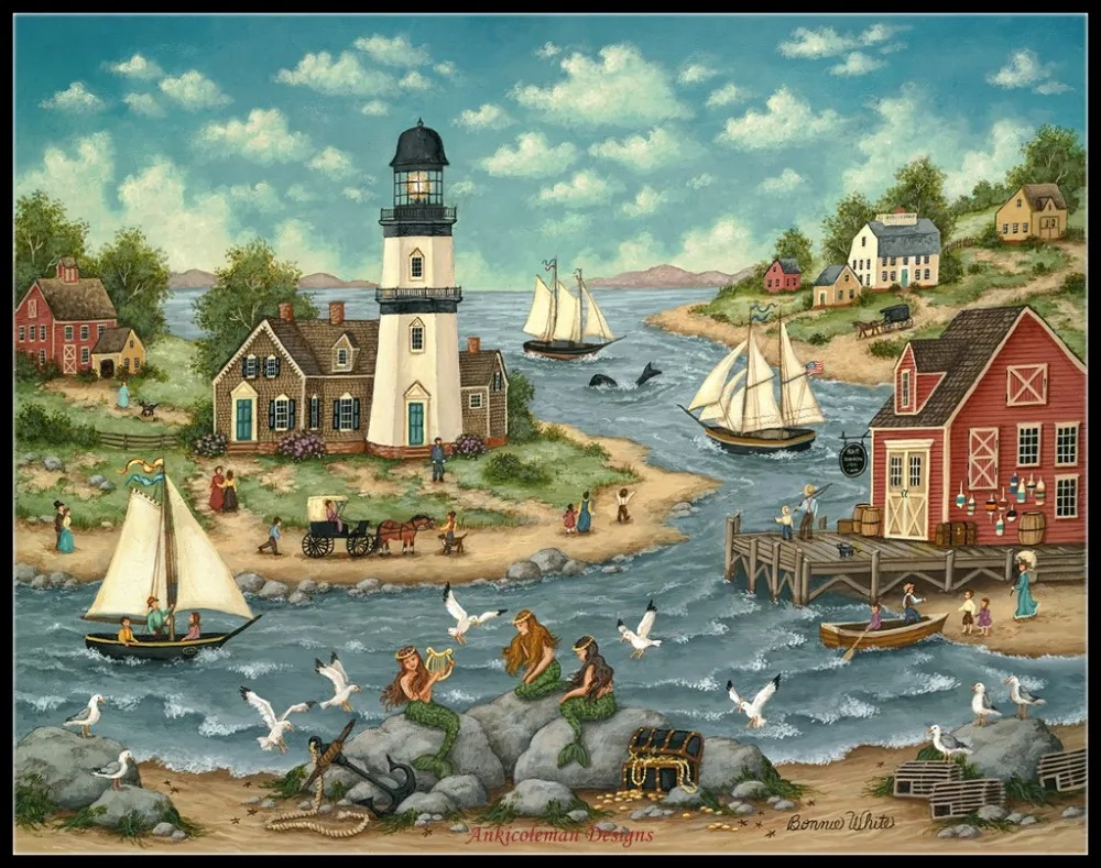 

Вышивка Счетный крест наборы для рукоделия 14 ct DMC цвет DIY Искусство ручной работы Декор-музыкальные русалки