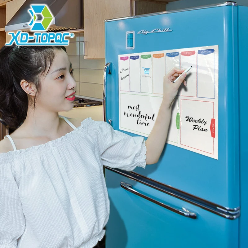 A3 Whiteboard Weekly Planner Fridge Magnet 29.7*42cm Magnetic Calendar Flexible White Message Board Drawing Refrigerator Board