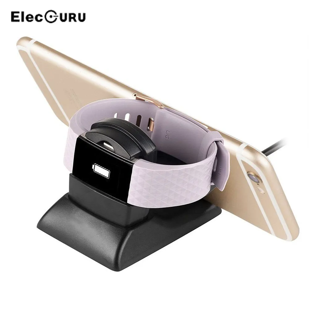 USB-зарядное устройство для Fitbit Charge 2, зарядная док-станция, зарядное устройство, держатель для телефона, подставка, пластиковый кронштейн, зажим для часов Fitbit Charge 2