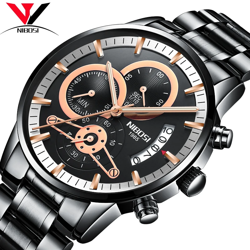 Relogio Masculino Esportivo NIBOSI Military Watch Men Waterproof Men Watches 2018 Luxury Brand Full Steel Relojes Para Hombre