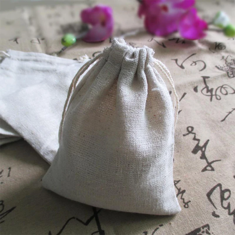 Small Linen Gift Bags 8x10cm (3