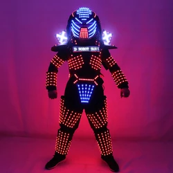 LEDライト付きロボットコスチューム,ダンスパフォーマンスのための照明付きショードレス