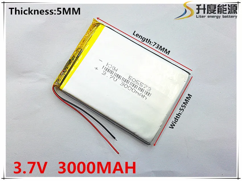 Factory Direct MP3, MP4, navigation , security instrument-specific polymer battery 505573 3.7V 3000MAH