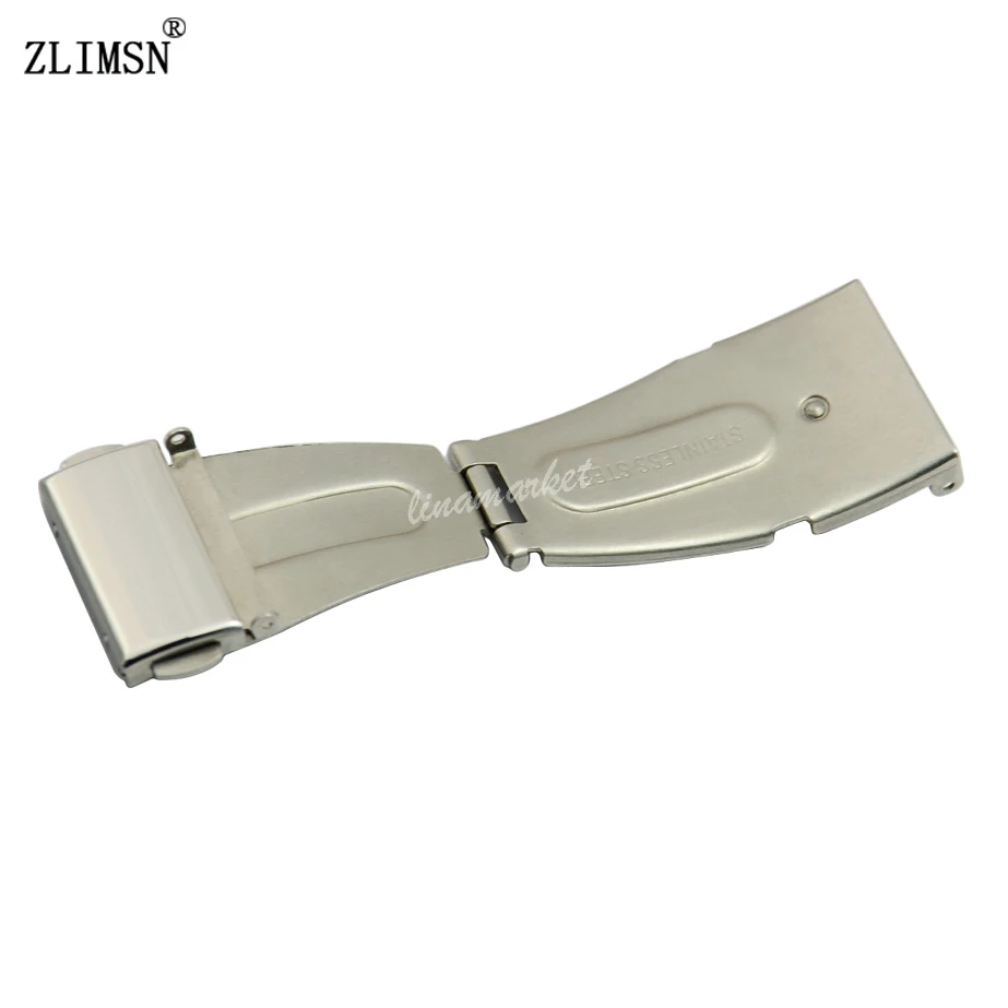 ZLIMSN Steel Buckle Watch Single Metal Butterfly Clasp Fold Stainless Stainless Steel Polished Brushed Deployment Clasps CX01