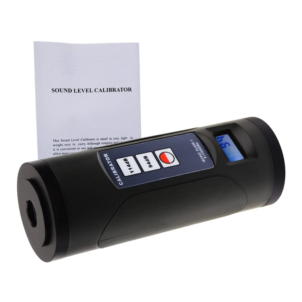 Calibrador de Medidor de nivel de sonido digital 94dB y 114dB para micrófono de 1/2 "y 1" pulgadas, herramienta profesional de calibración de decibelios de ruido