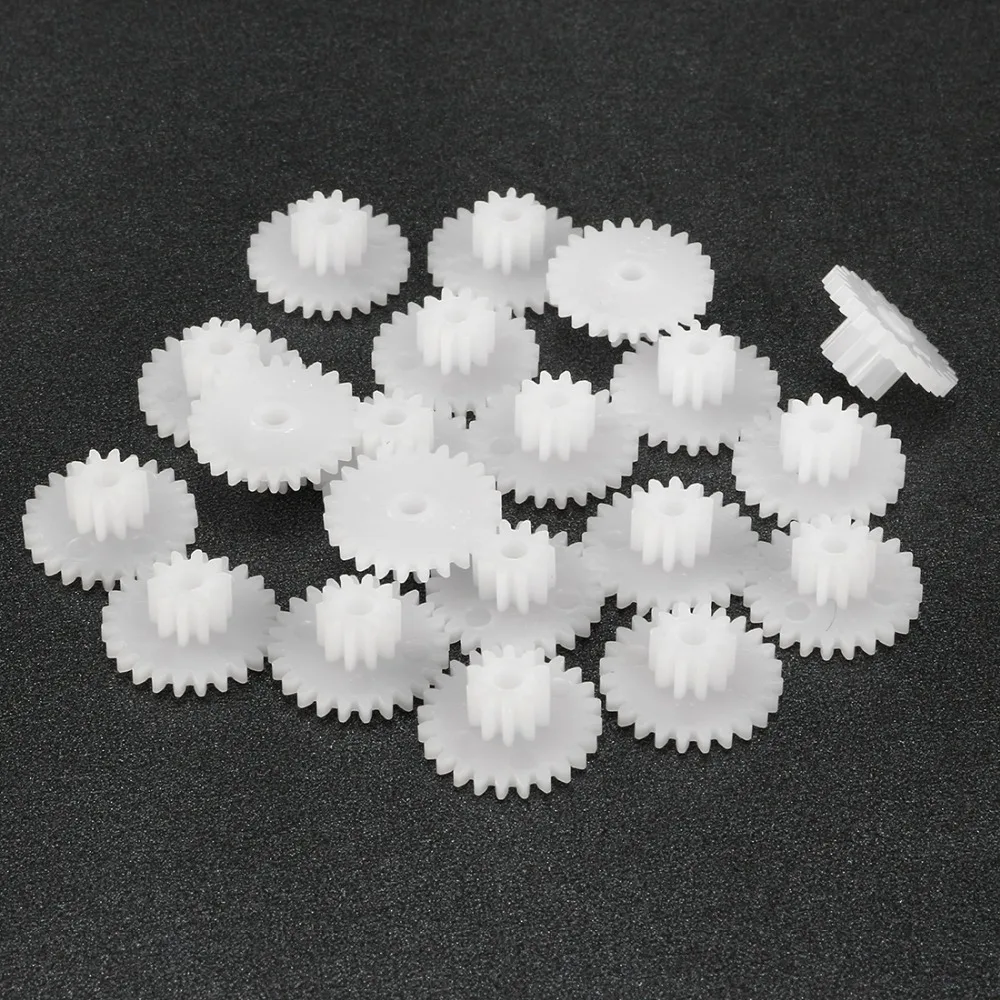 Uxcell 20Pcs/lot 24 Teeth 24102B Plastic Gear 5.7x13mm Toy Accessories 2mm Hole Diameter for DIY Car Robot Motor