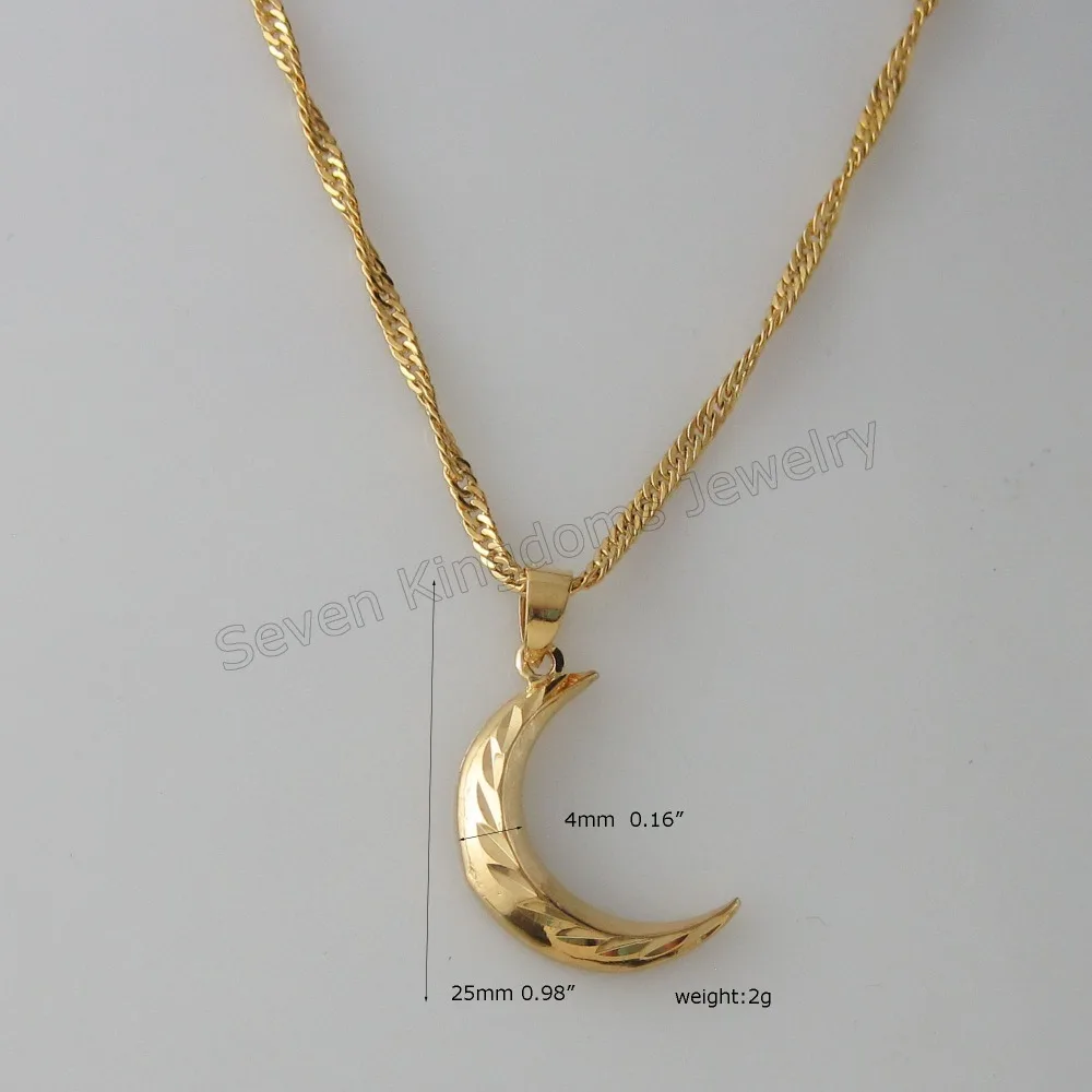 GREAT DESIGN CARVED Moon YELLOW GOLD COLOR 18