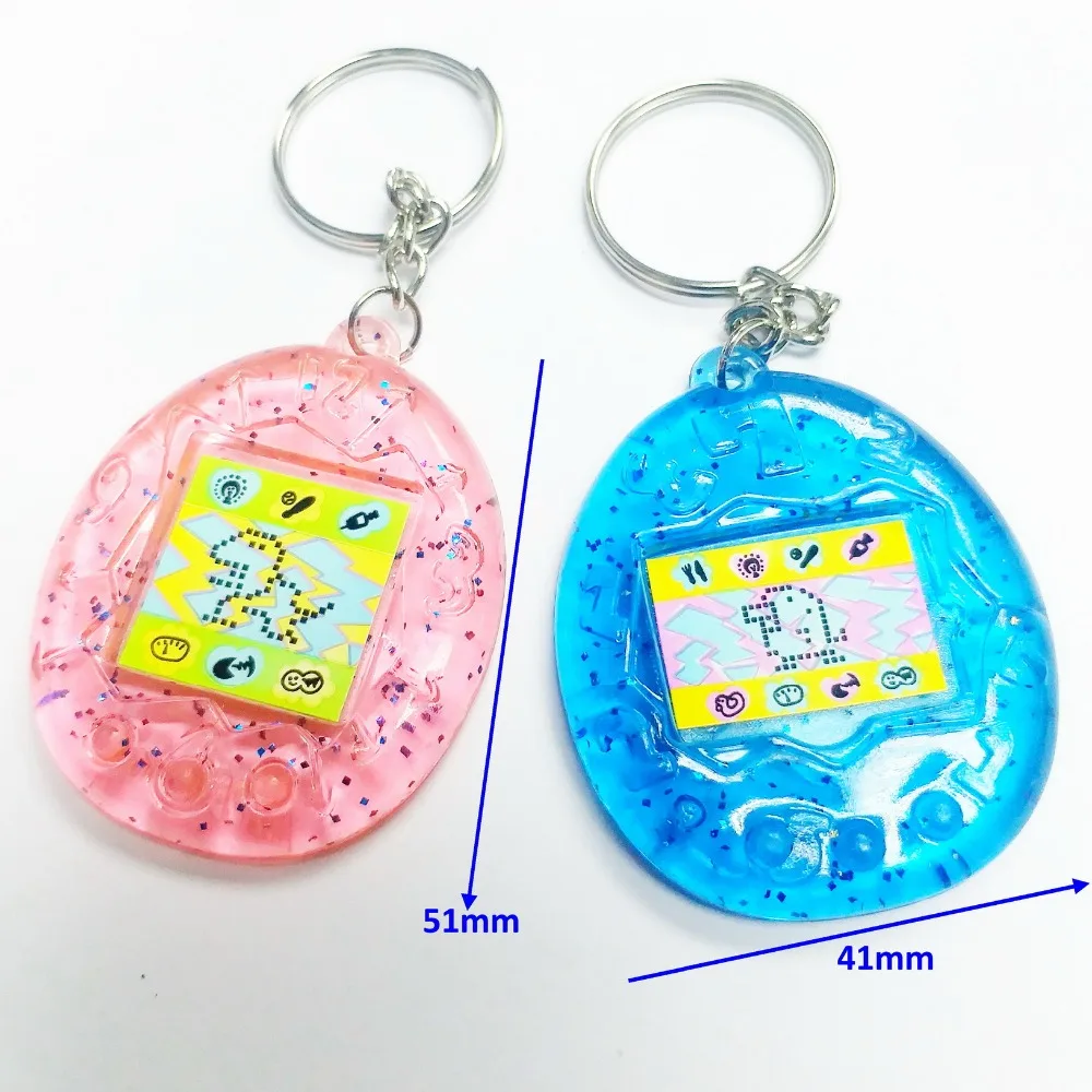 48 pcs, TAMAGOTCHI Sticker Key Chain, Retro Birthday Party Favors, Gadget, Pinata Filler, Souvenirs, Gift, backpack decoration