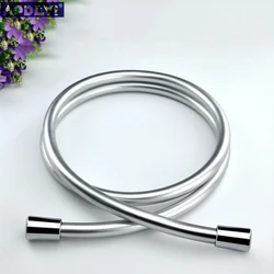 PVC High Pressure Silver & Black Smooth Shower Hose For Bathroom Handheld Head Flexible Plumbing Anti Winding GI/2 Universal