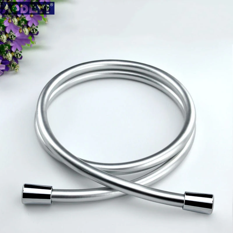 PVC High Pressure Silver & Black Smooth Shower Hose For Bathroom Handheld Head Flexible Plumbing Anti Winding GI/2 Universal 