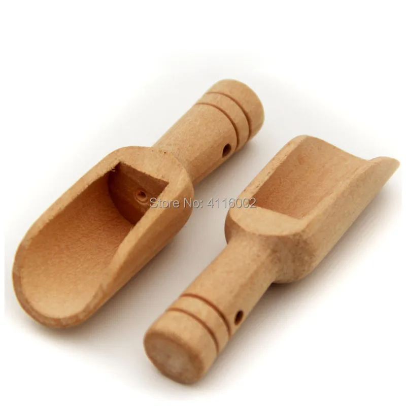 300pcs Mini Wood Scoops Wooden Tea Shovel Bath Salt Spoon Milk Powder Spoons