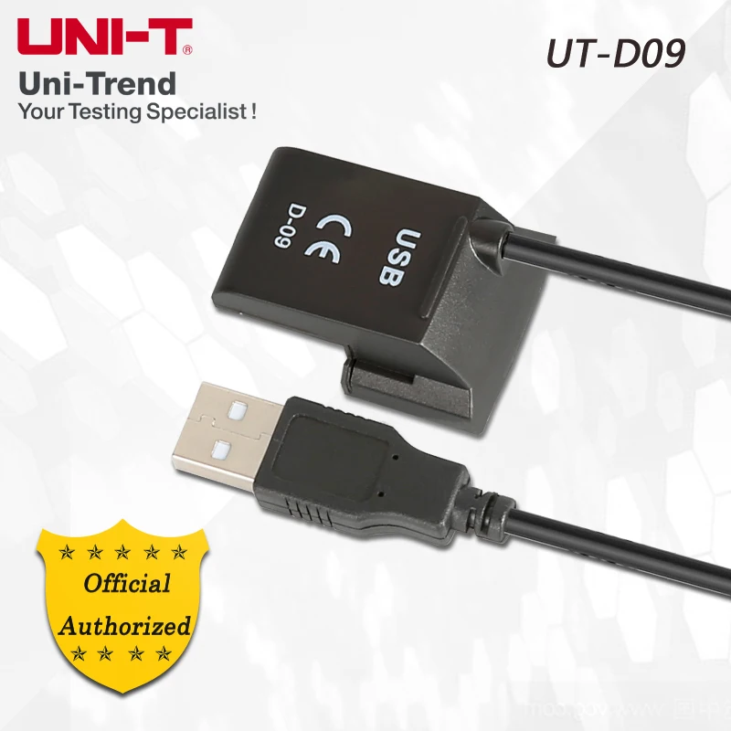 UT-D09A UNI-T/D09สายเคเบิลข้อมูล USB; อินเตอร์เฟซ USB, การส่งข้อมูลแบบสองทิศทาง, เหมาะสำหรับ UT171ซีรีส์/UT181A/UT243/UT61 + ซีรีส์