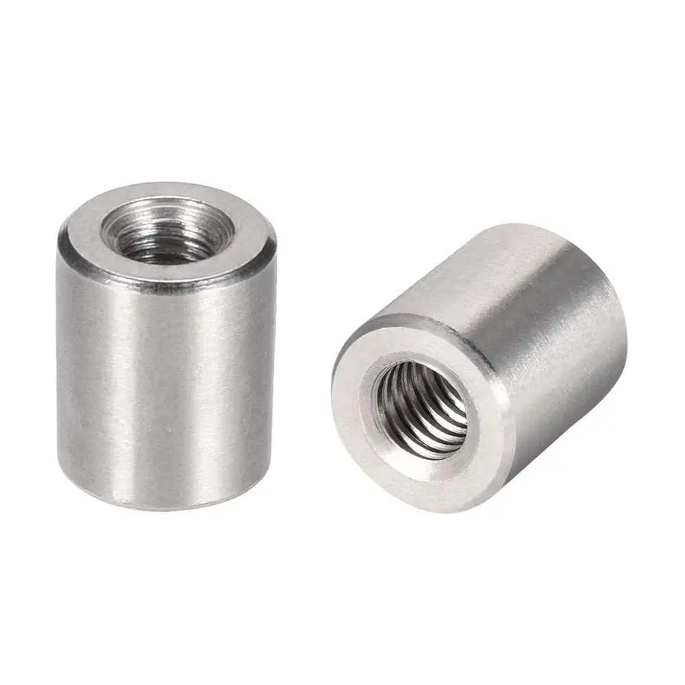 Uxcell 10pcs M5 M6 M8 M10 M12 M14 304 Stainless Steel Extend Long Round Coupling Nut Connector Joint Sleeve Rod bar Stud Nut